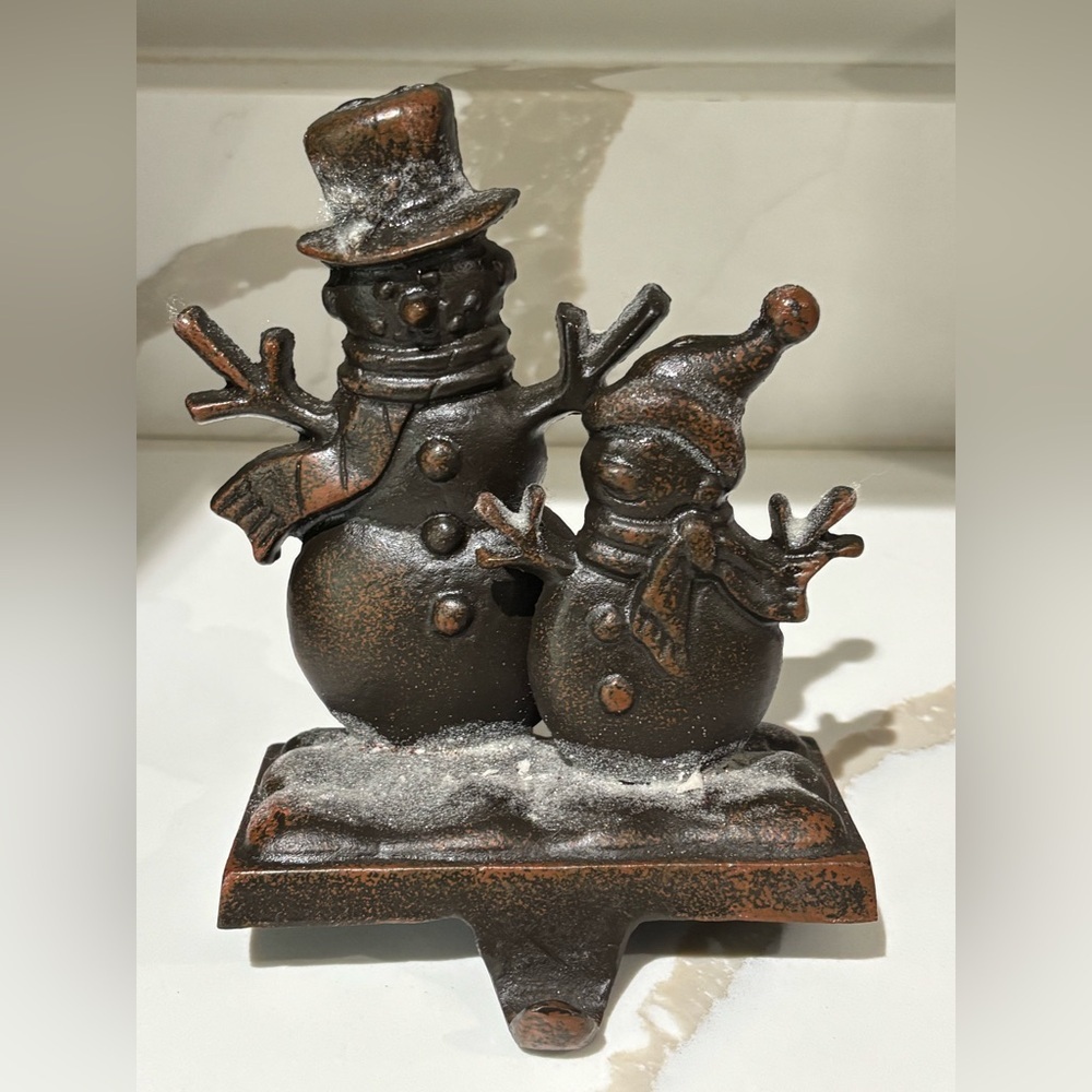 Snowmen Metal Stocking Holder Christmas Holiday